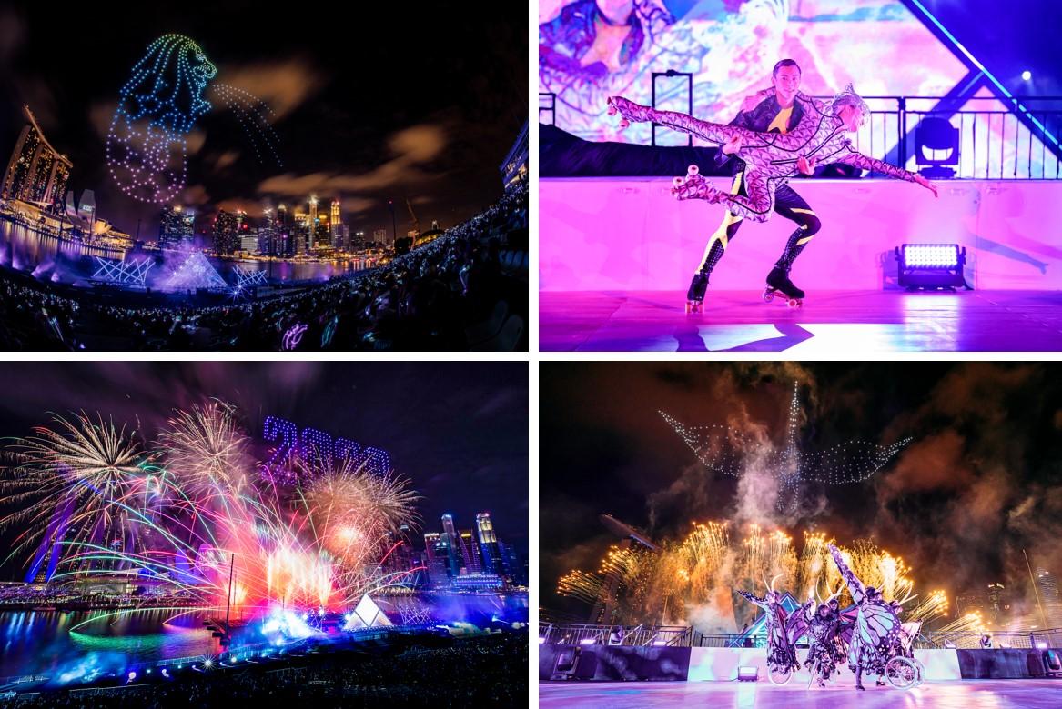 エイベックスがシンガポールのカウントダウンイベントで日本発の花火ショー Star Island を開催会場周辺の約50万人を魅了 500台のドローン 伝統花火が初共演 エイベックス株式会社